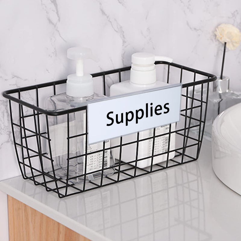 Diteje 20Pcs Plastic Wire Shelf Label Holder Wire Rack Holders Retail Sign Hook Labels Clip On with 20Pcs Label Paper Inserts Label Area 3.94in Lx1.50in H - Image 3